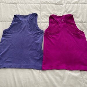 Lululemon Athletica Vibrant Pink and purple swiftly racerback tanks